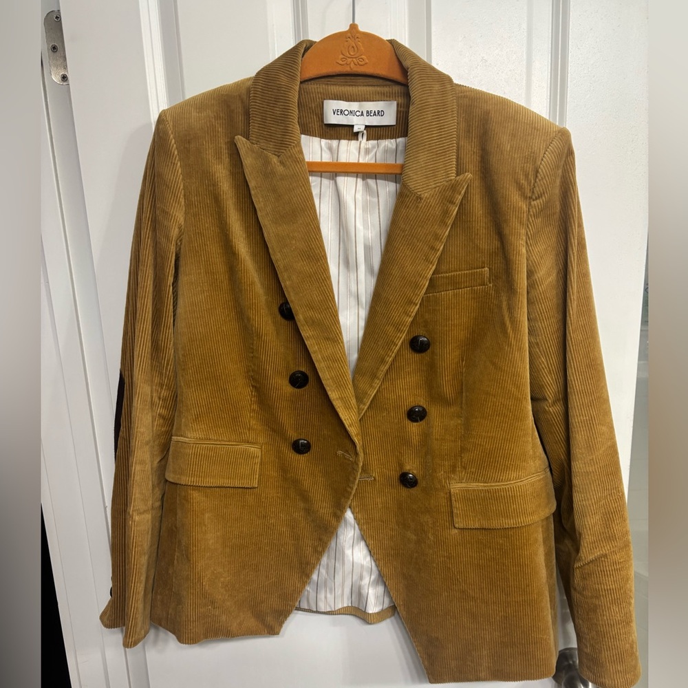 Veronica Beard Tan Corduroy Blazer Size 16 EUC